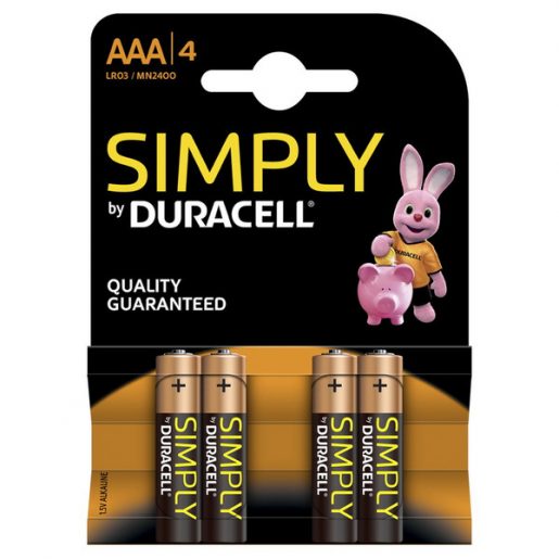 DURACELL AAA SIMPLY 4Pcs www.gadgetmou.com www.smart-gadget.shop