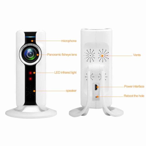 180° Panoramic Fisheye IP Camera Wifi, Security Surveillance Camera VR CAM JORTAN VR3D-2