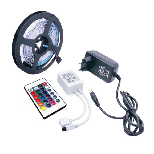 Waterproof LED Strip light 5M RGB 5050 SMD 44Key Remote 12V US EU Full Kit ST101 