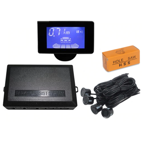 www.gadgetmou.comPRFMIUM PARKING SENSOR , 4 Sensors with Digital Display ,Parking Aid System Auto Reversing Detector & Distance Measurement 04014CDD00BK