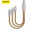 AWEI 3-in-1 USB Charger Cable Multi Charging Cord for Cellular Mobile Phone Computer Notebook Type C Android Plus More