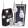 Portable Solar Lighting System With Panel, Charger, 3 Lamps, FM Radio/MP3 Player GDPLUS GD-8216
