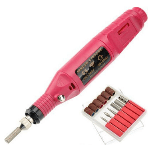 Electric Nail File Drill Variable Speed Rotary Detail Carver Deep Pink