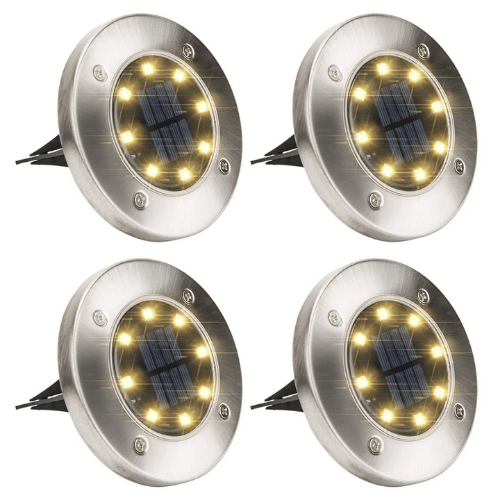 Outdoor Solar Headlights with 4 Led- Solar pathway lights 4 Pack