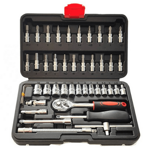 Set 46 Pieces Keys Tools Socket with Head Jointed Case JINFENG - JF-1046