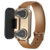 T89 NEW HD Smart Watch with Bluetooth Earphone IP67 BT Call Fitness Bracelet Smart Band- Brown