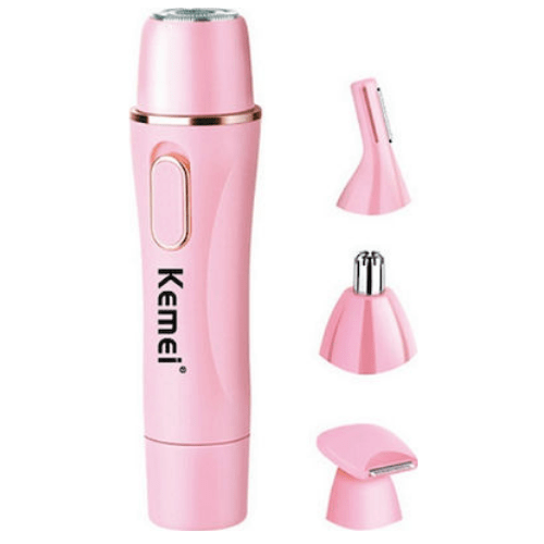 4 in 1 USB Lady Nose Ear Hair Trimmer Hair Clipper Rechargeable Facial Washable Beauty Cutter Cleaner For Women Kemei KM-2715