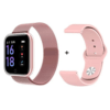 T80 Fitness Smart with two Bracelet Women Smart Watch Sports Heart Rate Blood Pressure Monitor- Pink