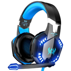 Gaming Headset, Surround Audio Gaming Headphones with Noise Cancelling Mic, LED Light & Soft Memory Earmuffs - Kotion Each G2000