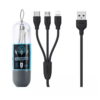 3in1 USB - micro USB / Lightning / USB-C Cable 2.4A 1M Remax Suda RC-109th -Black