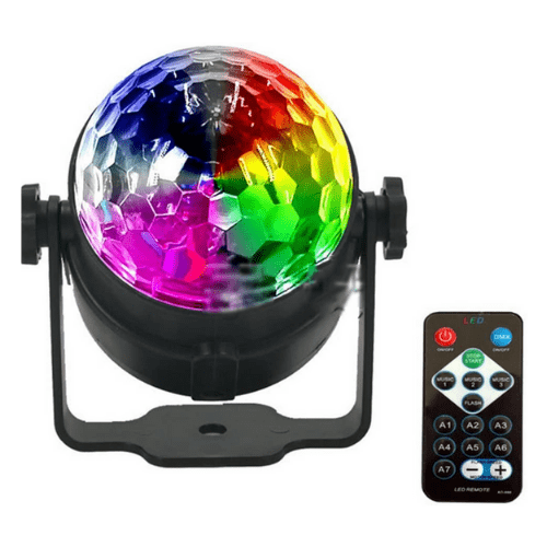 7 Color Strobe LED Magic Ball 3w Sound Control RGB  Light Effect with Remote Control