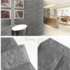 3D Panel Three-dimensional Brick 2 Pieces 75x70cm, Grey / OEM-55334