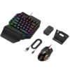 4 IN 1 Mobile Game Combo Pack , USB Wired Mouse And Single-Handed Keyboard , Rainbow Backlight , With Converter For Mobile 971805