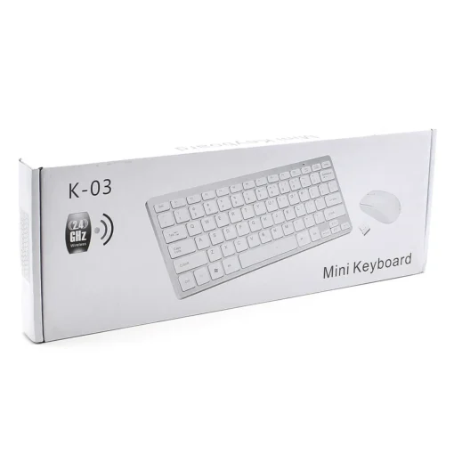 Mini Portable Wireless Keyboard Mouse 2450MHZ-2476MHZ USB K-03