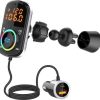 Car Charger with Bluetooth 5.0 FM LCD Screen Mp3 Player Handsfree Car Kit-BC71