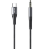 Awei Braided USB 2.0 Cable USB-C male - 3.5mm male Μαύρο 1m (CL-116T)