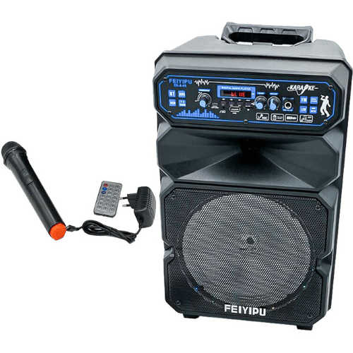 Feiyipu 5000W Professional Audio Portable 12'' Speaker with Led Display, FM Radio, Rechargeable 2200mAh Battery for Extreme Outdoor Experience and Loud Performances Es-05-12