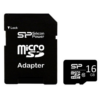 SILICON POWER Micro Secure Digital High Capacity Memory Card 16GB, 40MB/S, With Adapter SP016GBSTH010V10-SP