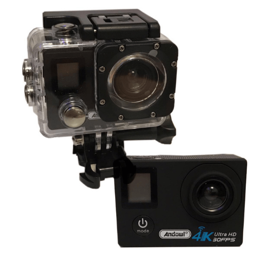 ANDOWL 4k Waterproof Sports Action Camera, Wifi, Ultra HD, 750 mAh, Super Wide Angle +Accessories QY-70K BLACK
