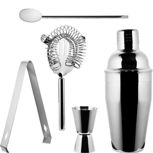 Cocktail Shaker Set Professional Bartender Kit - 5 Piece Set Cocktail Mixer Bartender Set Cobbler Shaker Stainless Steel Cocktail Mixing Shaker Set 550ml CSS-5