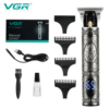 VGR Professional Rechargeable Hair Clipper And Trimmer With LED Silver  V-228