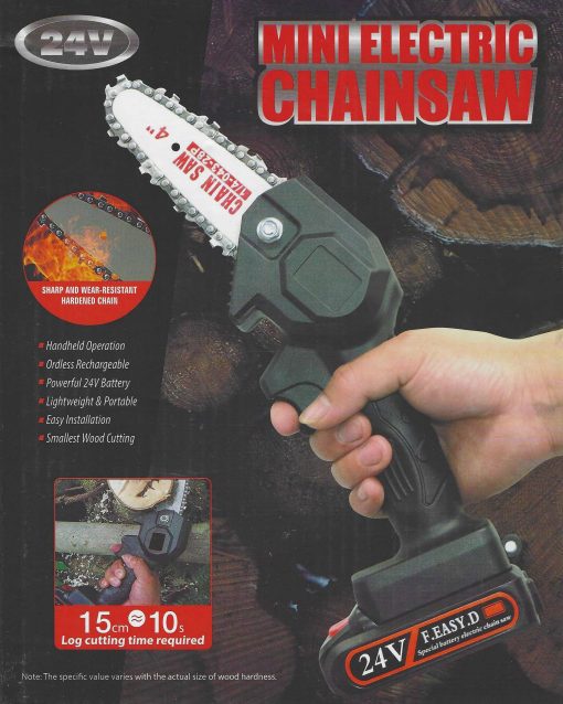 Mini Electronic Chainsaw 4 inches Rechargeable 24V 15Cm F.EASY.D Gadget mou Skroytz