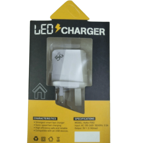 LED Indicator Fast Charger Adapter 2.4A 5G Dual USB Port KeKe-F002