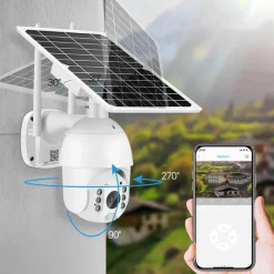 Wireless Solar IP Security Camera WiFi 2.0MP 1080p White OEM-PTZ -Q3