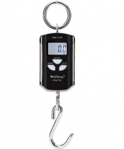 WeiHeng Hanging Luggage Scale Professional Portable Electronic Scale with Hook 200Kg Black-Silver WH-C200