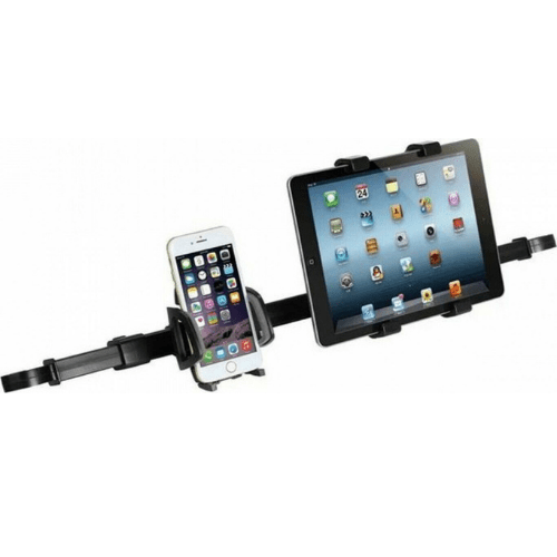 Dual Mobile Stand And Tablet For Car Headrest With Adjustable Hooks TH-1389