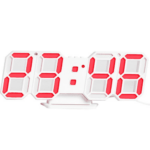 3D LED Digital Wall Clock, Electronic Table Wall Clock, Desk Alarm Clock, Night Light for Living Room, Home Decor PVC Material Red R08JHLNBB3