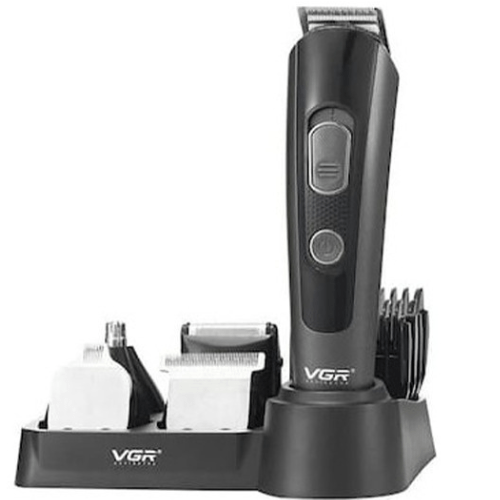 VGR Rechargeable Hair Clipper Set Gray Rechargeable Shaver 5 In 1 VGR V-175