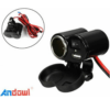 Andowl Q-A47 Waterproof Motorcycle Charger with Ports: 1x USB & 1x Cigarette Lighter