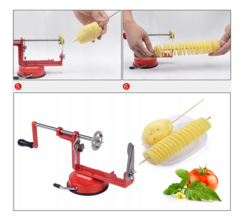 Spiral Potato Cutter Chips Πατατοκόπτης από Ανοξείδωτο Ατσάλι Χειροκίνητος Gadget mou