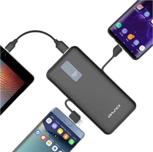 Awei P11K Power Bank 10000mAh με Θύρα USB-A Μαύρο Awei P11K Power Bank