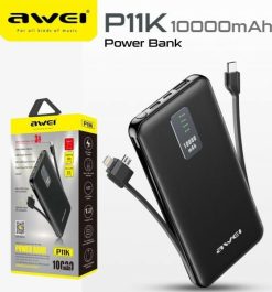 Awei P11K Power Bank 10000mAh με Θύρα USB-A Μαύρο Awei P11K Power Bank