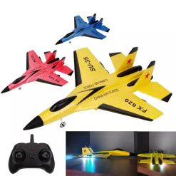 Electric remote control airplane for ages 3 and up, battery operated.