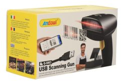 Scanner Χειρός Ενσύρματο με Δυνατότητα Ανάγνωσης 2D και QR Barcodes Andowl Scanner Handheld Wired
