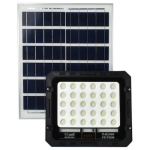 Στεγανός Ηλιακός Προβολέας IP66 Ισχύος 200W με Τηλεχειριστήριο και Ψυχρό Λευκό Φως σε Μαύρο χρώμα FO-T5200 FO-T5200 Solar Flat light