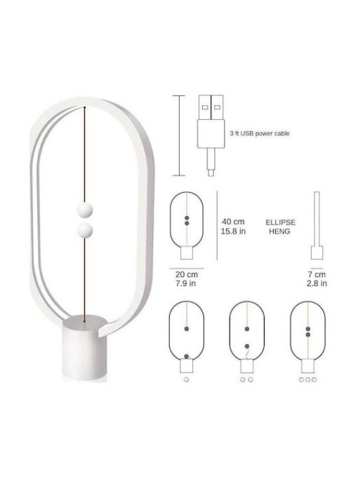 White Allocacoc Heng Balance Lamp Ellipse