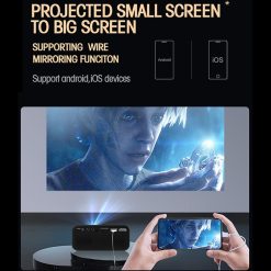 Mini HD Προτζέκτορας LED Full HD 1080P Wownect T500 Μαύρο Mini Projector Wownect T500