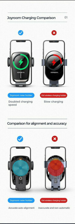 Joyroom JR-ZS248 Mobile Car Holder Adjustable Hooks Wireless Charging