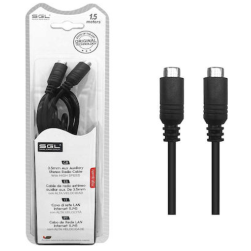 SGL Cable 3.5mm female - 3.5mm female Black 1.5m 097398