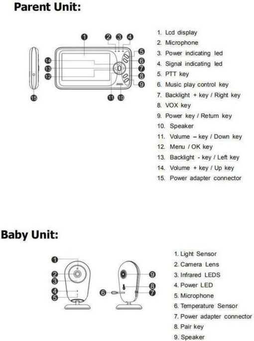 VB608 Set Wireless Baby Monitoring Intercom