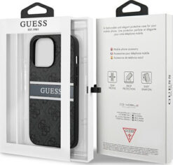 Guess Hardcase 4G Stripe Back Cover Plastic Gray (iPhone 13 Pro Max)