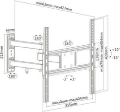 Brateck LPA52-443 TV Wall Mount with Arm up to 55