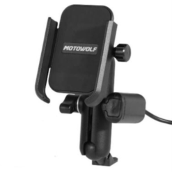 Motowolf Motorcycle Mobile Phone Holder with USB Charging Port MDL2821B-T