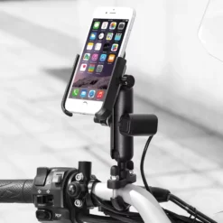 Motowolf Motorcycle Mobile Phone Holder with USB Charging Port MDL2821B-T