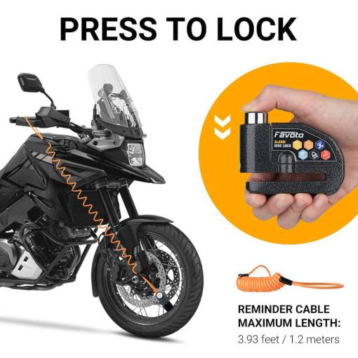 Motorcycle Disc Brake Lock with Alarm 
