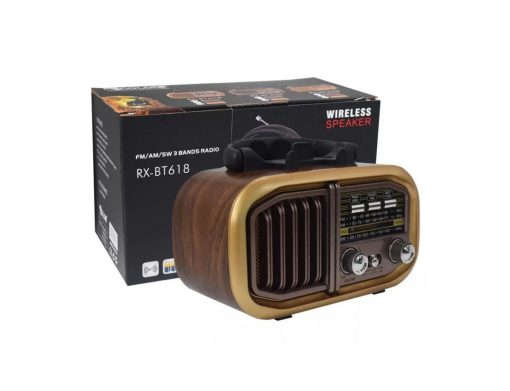 Solar Golon RX-BT618S Retro Portable Radio Rechargeable with Bluetooth and USB Brown